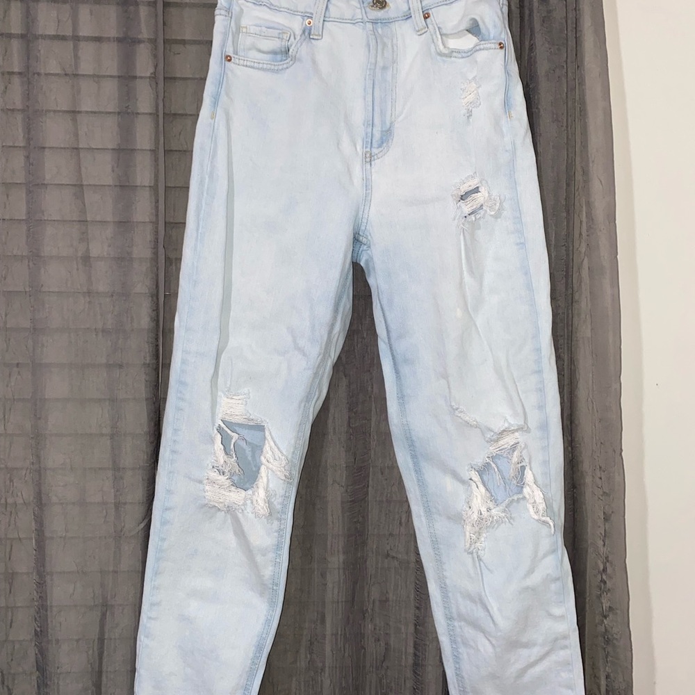 Womens light wash mom jeans